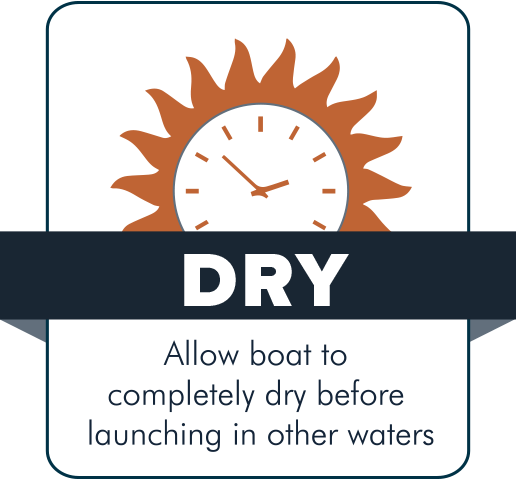 Dry: allow boat to completely dry before launching in other waters